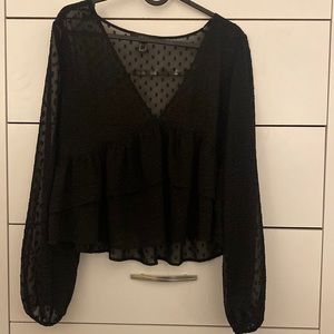 Black mesh blouse